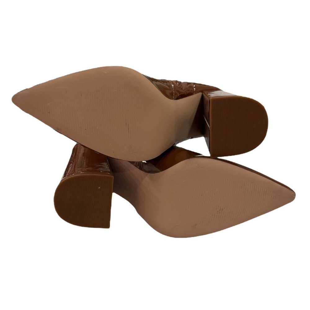 Steve Madden Glossy Brown Heeled Boots - Picture 9 of 11